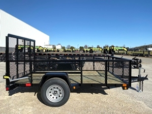 Utility Trailer 6x10 With Mesh Sides  Utility Trailer 6x10 With Mesh Sides. Single axle landscape trailer with tall mesh sides + tailgate. 