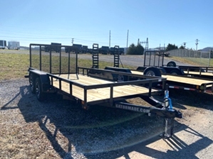 Utility Trailer With Mag Wheels Utility Trailer With Mag Wheels. Dual axle landscape trailer. 16ft long with 7k GVW. 