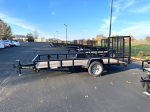 M10041  M10041, Utility trailer Single axle 14ft 2,990 GVWR Spring assist gate Dexter EZ lube hub axles 